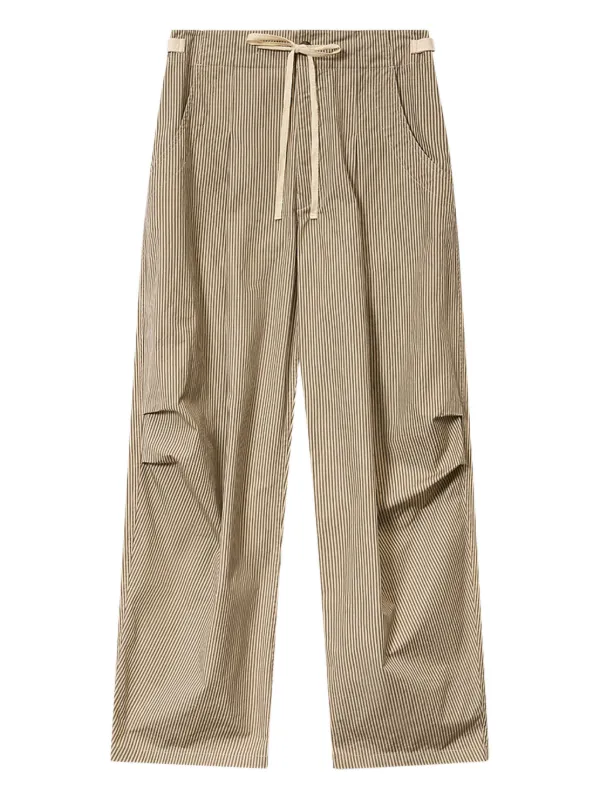 Marant Étoile Ceryne Striped Cotton Trousers in Neutrals