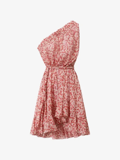 MARANT ÉTOILE платье Elza на одно плечо с цветочным принтом