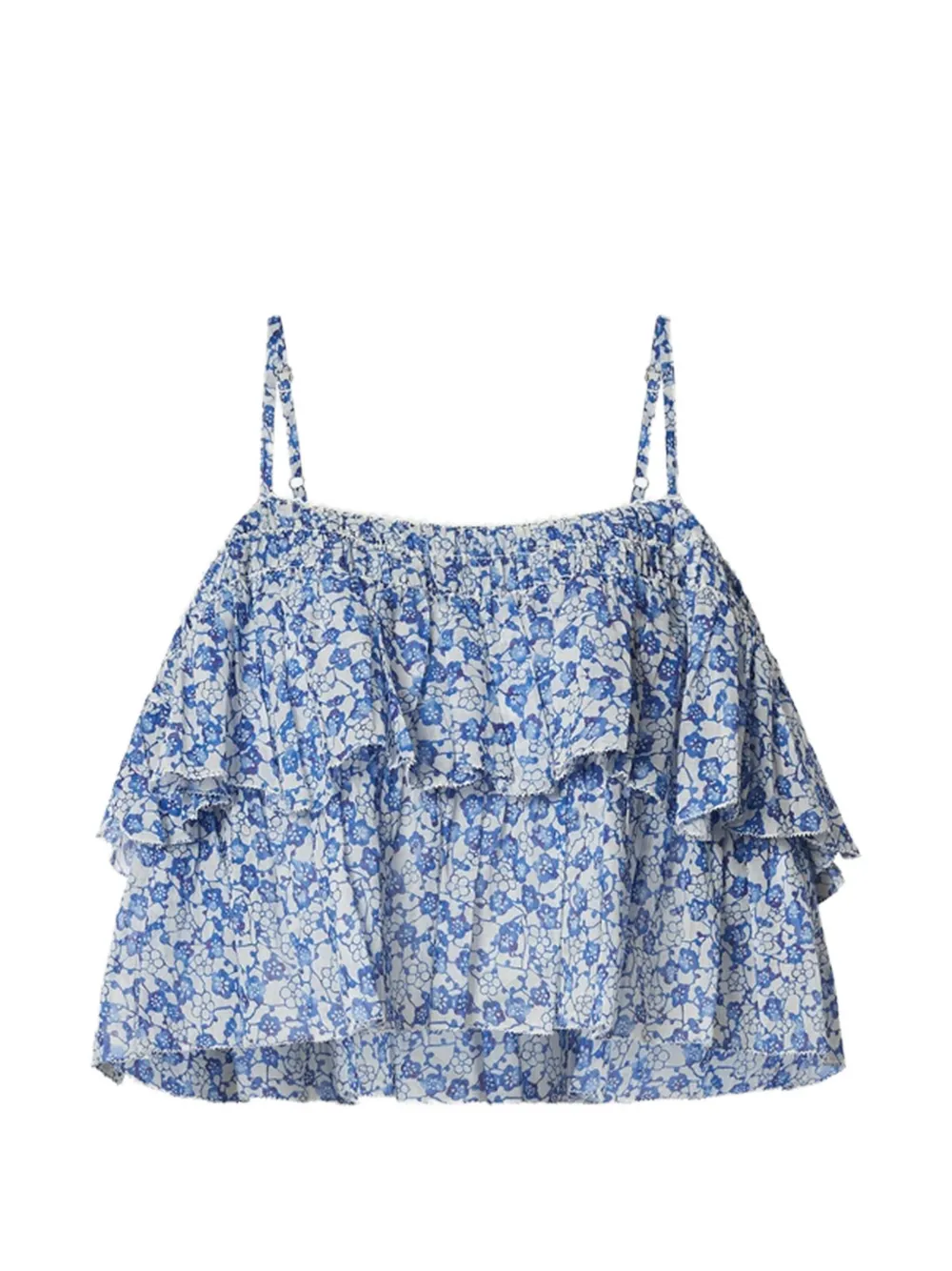 MARANT ÉTOILE Erisa ruffled floral-print top - Blu