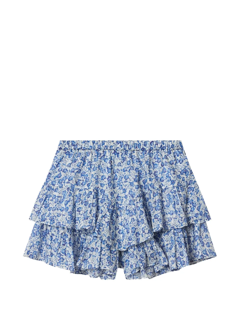MARANT ÉTOILE JOCADIA ruffled floral-print mini shorts - Blu