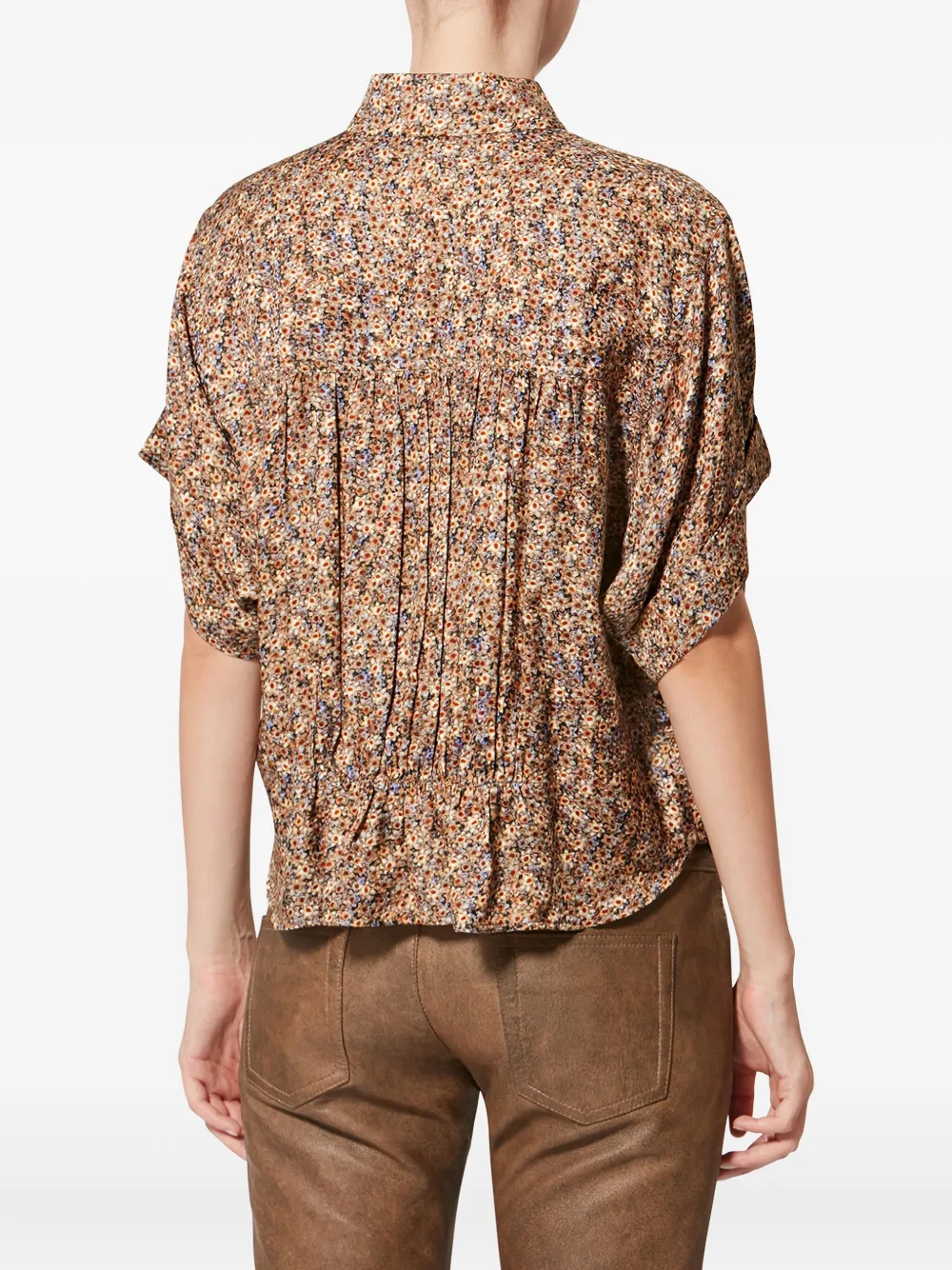 Isabel Marant Azalea Floral Button Top In Brown
