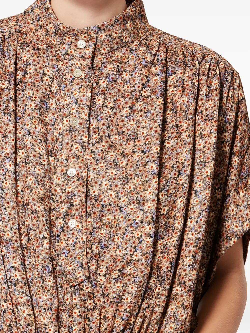 Isabel Marant Azalea Floral Button Top In Brown