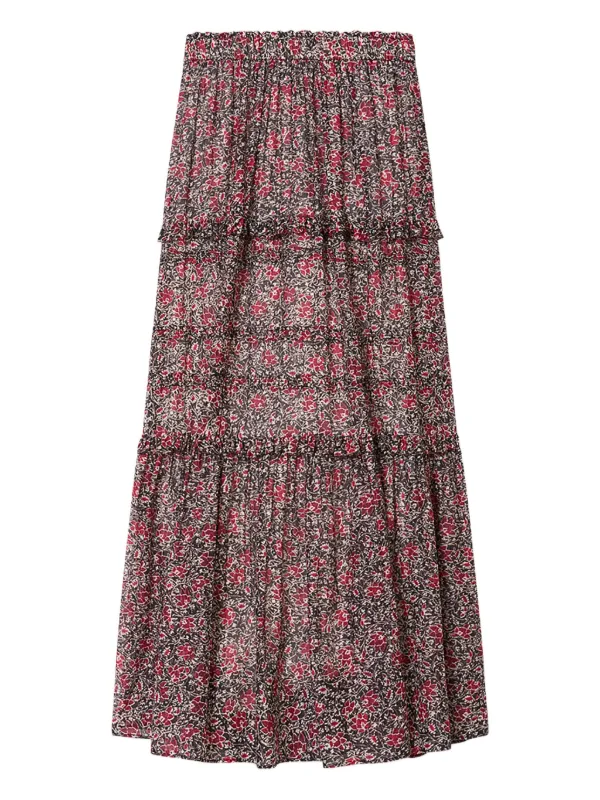 Marant Étoile Volomia Ruffled Maxi Skirt in Red
