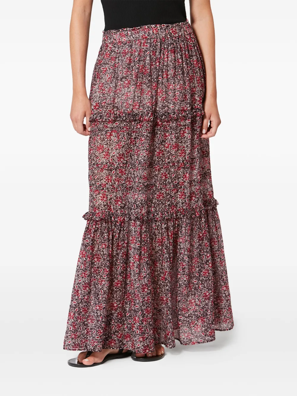  Marant étoile Volomia Ruffled Maxi Skirt - Red 