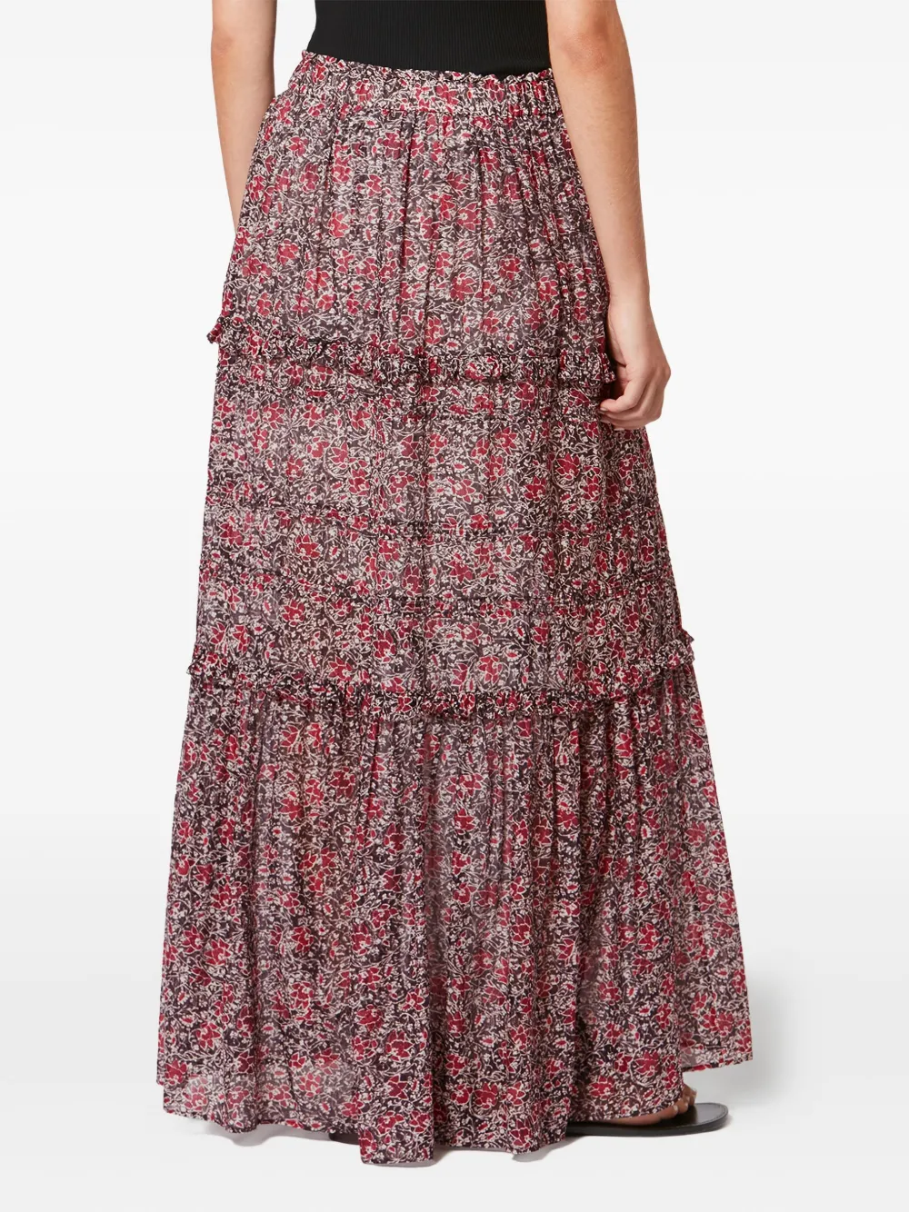 MARANT ÉTOILE Volomia maxi-rok met ruches Rood