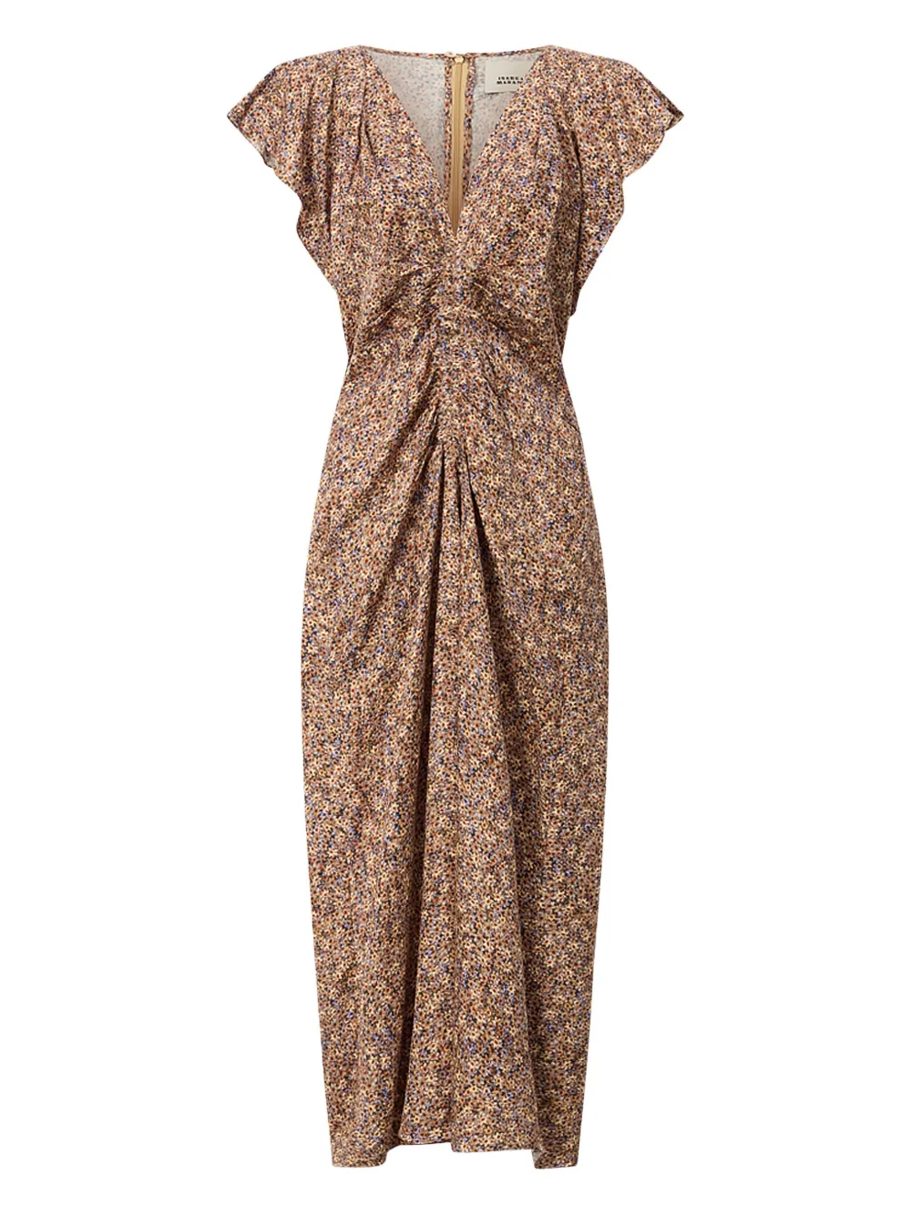 Isabel Marant Lyndsay Ruffled Midi Dress In Brown