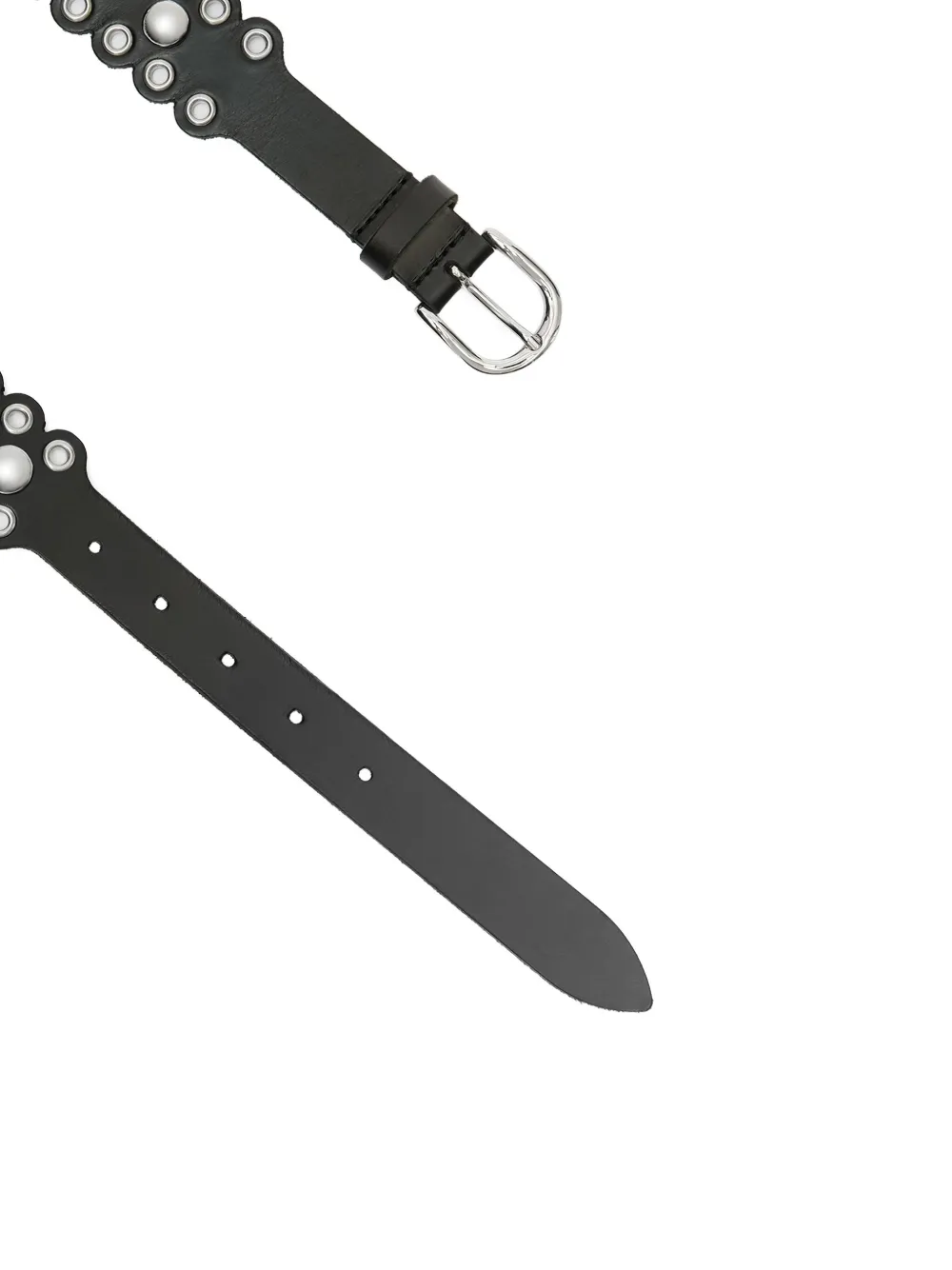  Isabel Marant Zalla Scalloped Studded Leather Belt - Black 