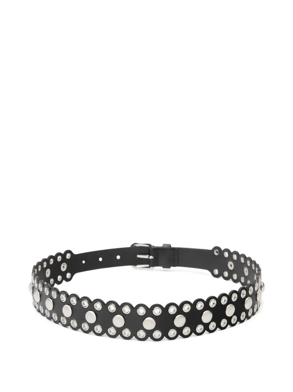 ISABEL MARANT Zalla gewelfde leren riem met studs - Zwart