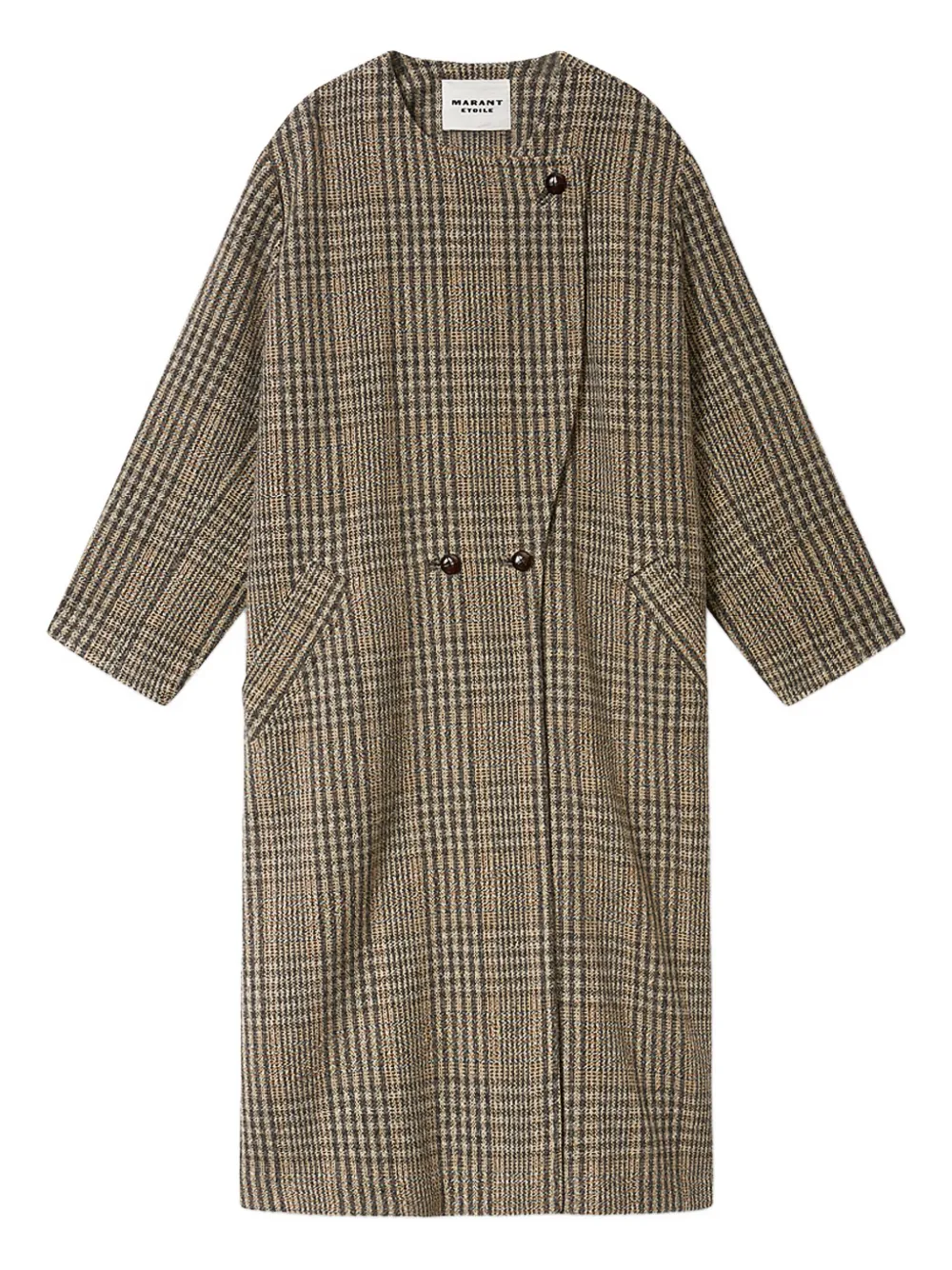 MARANT ÉTOILE Renee checked button coat | Brown | Image 1