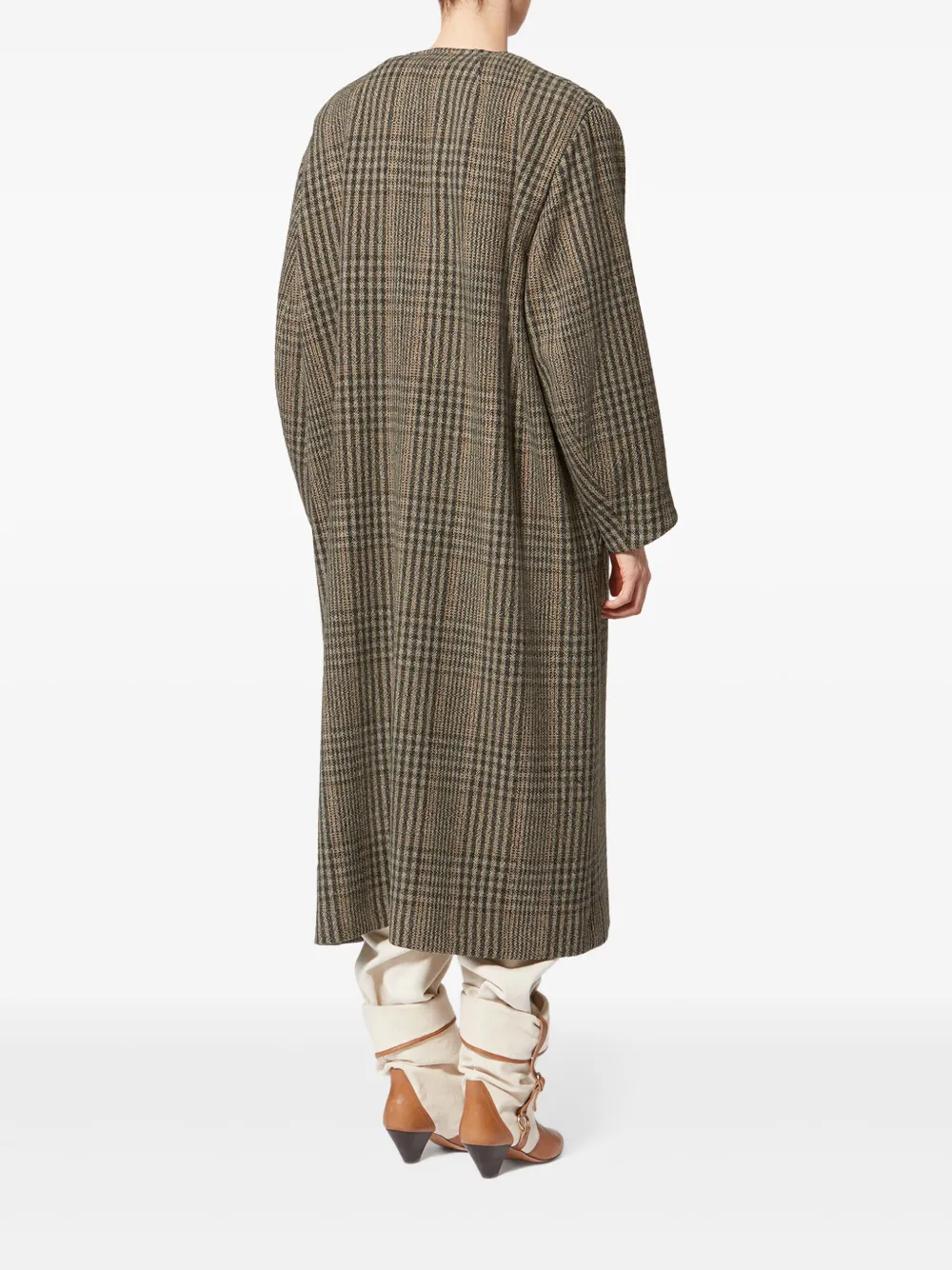 Isabel Marant Étoile Renee Checked Button Coat In Brown