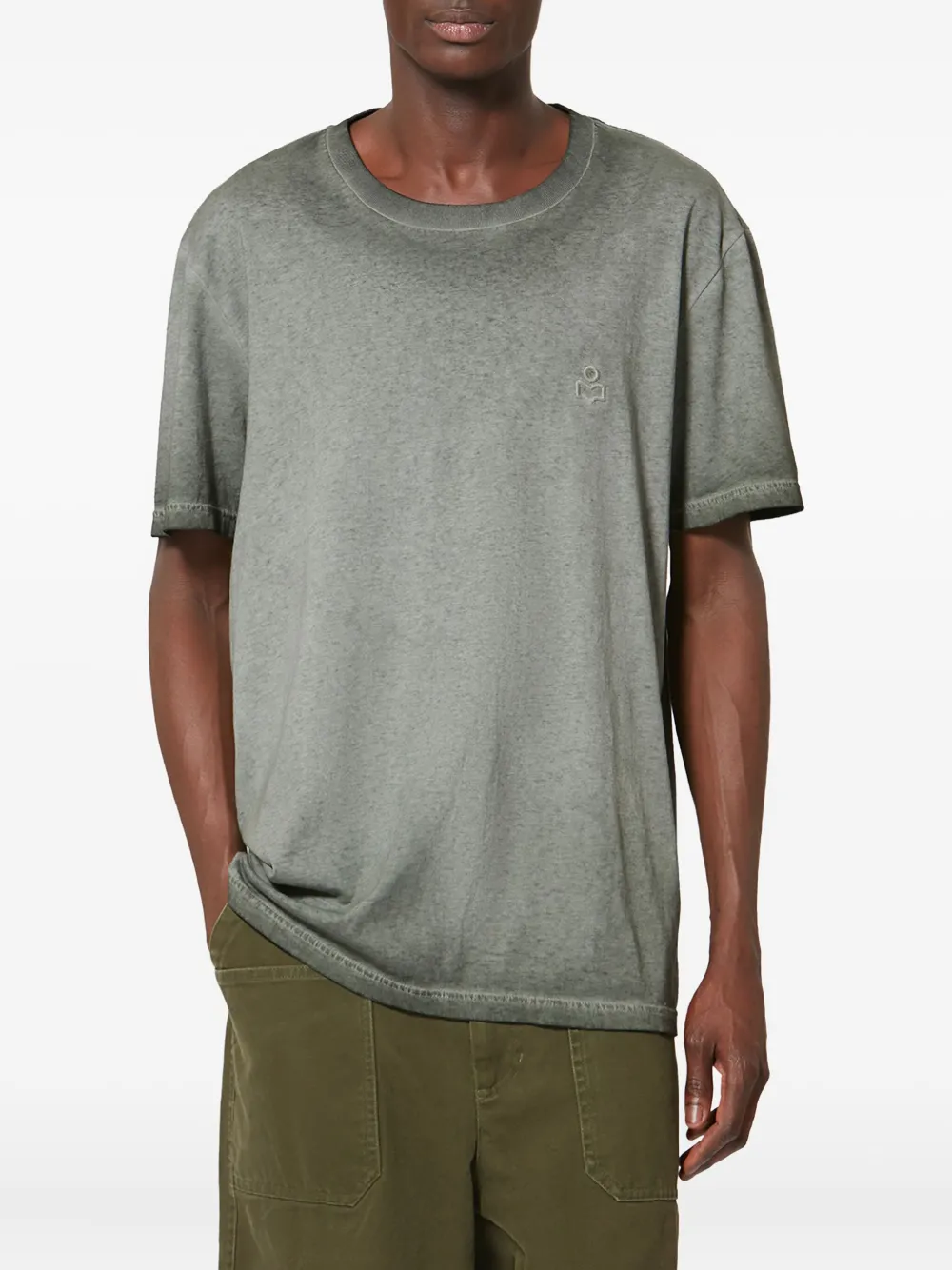 ISABEL MARANT T-shirt met geborduurd logo Groen