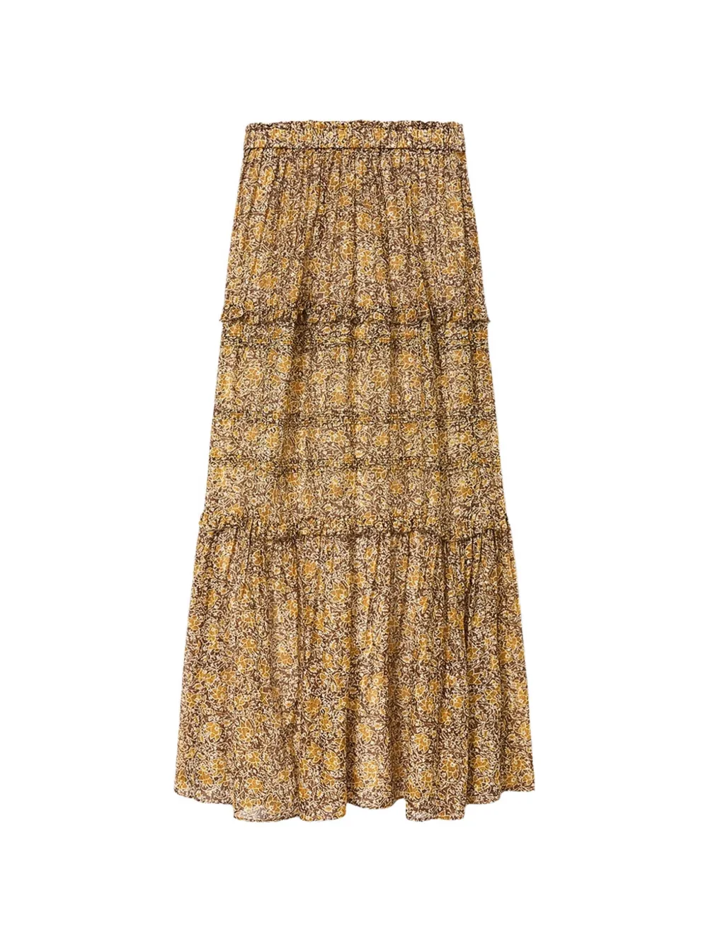 MARANT ÉTOILE Gonna lunga Volomia con ruches - Marrone