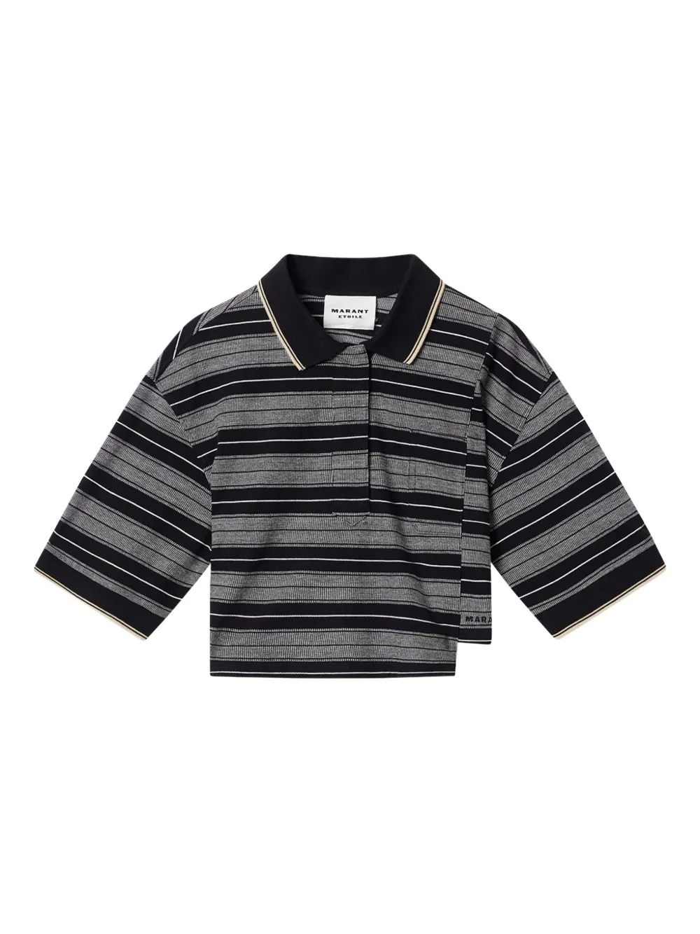 MARANT ÉTOILE Polo Isalyne a righe - Nero
