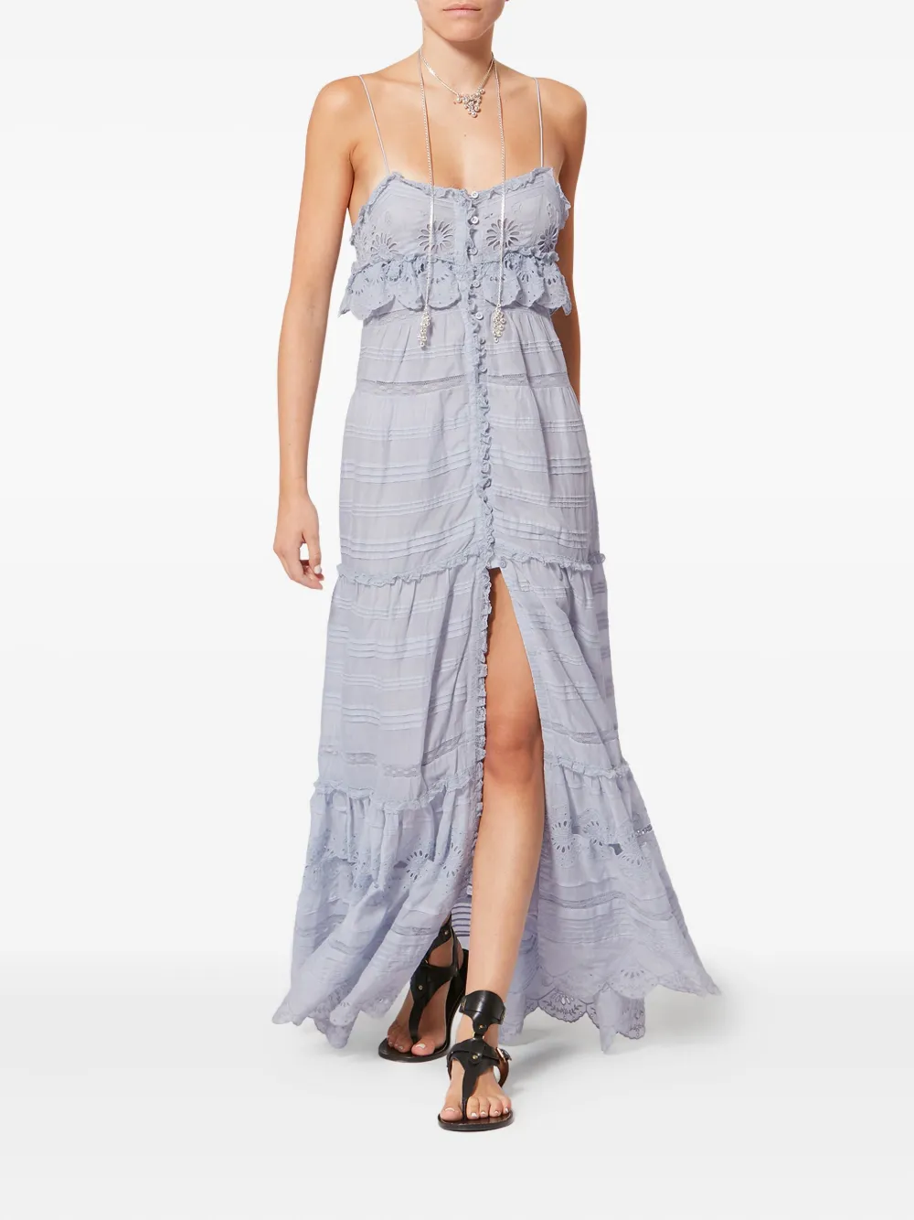 MARANT &Eacute;TOILE Paule maxi-jurk met ruches - Blauw