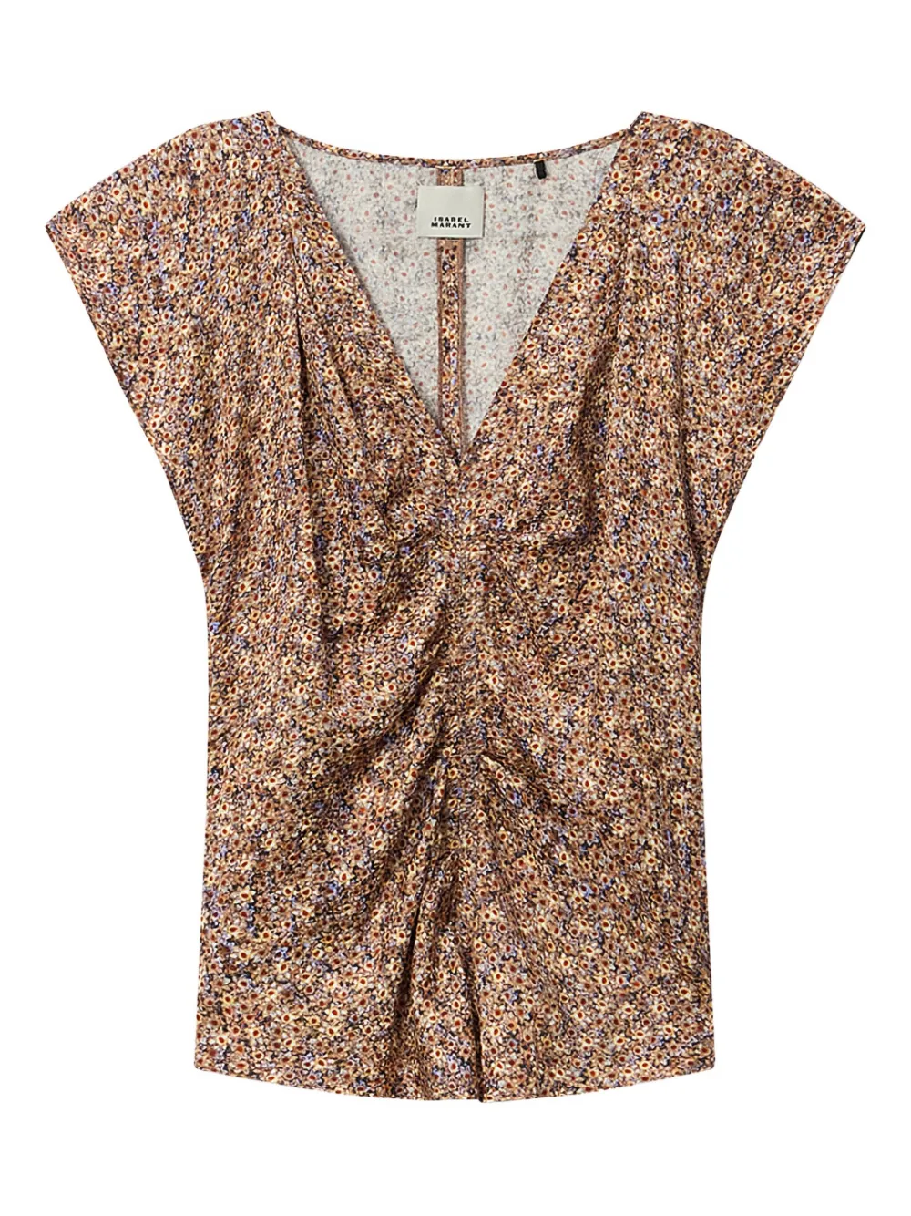Isabel Marant Ruffled Lonea Top In Brown