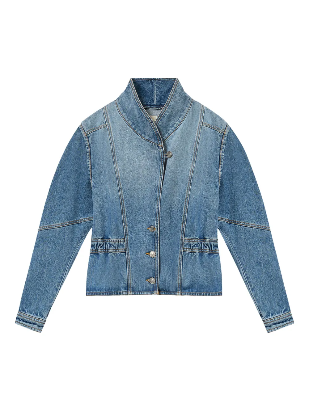 Isabel Marant Dolie Puffed-sleeve Jacket In Blue
