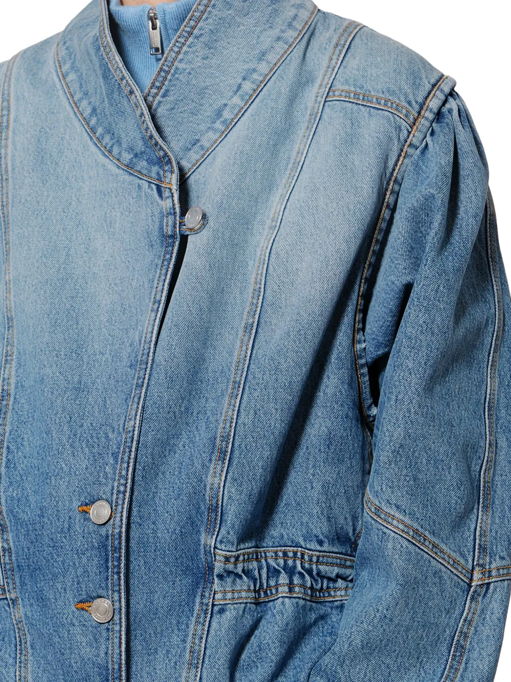 Isabel Marant Dolie Puffed-sleeve Jacket In Blue