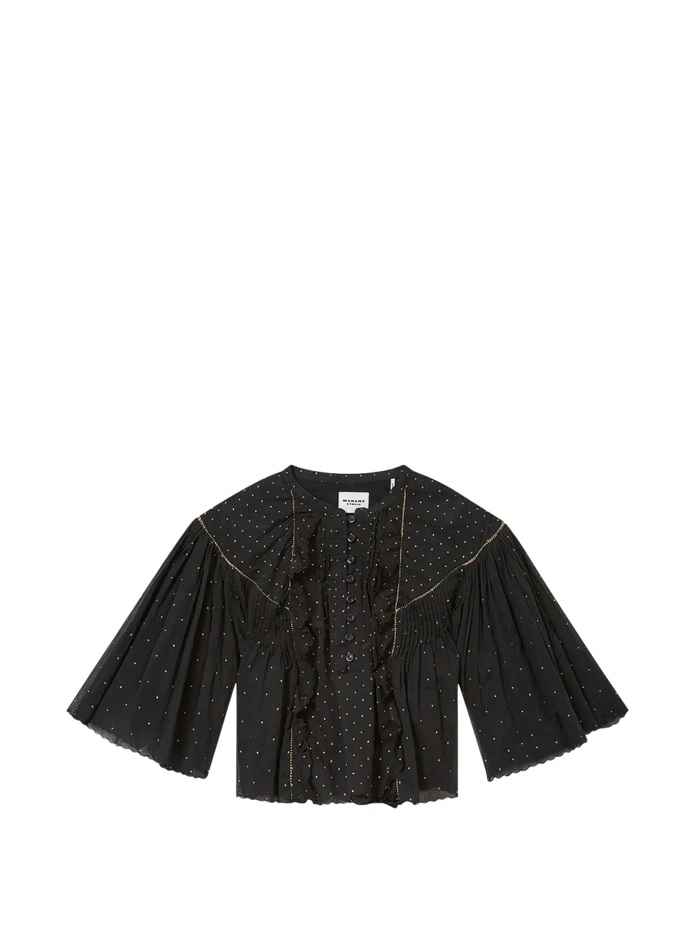 MARANT ÉTOILE Blusa Veenia con ruches - Nero