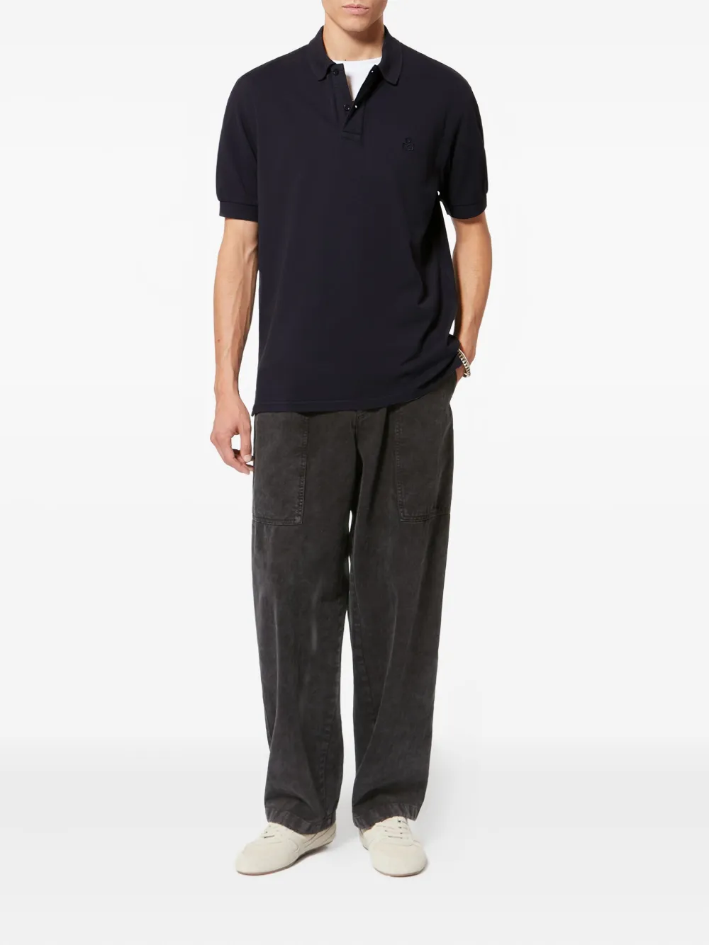 MARANT Afko embroidered polo shirt - Blauw