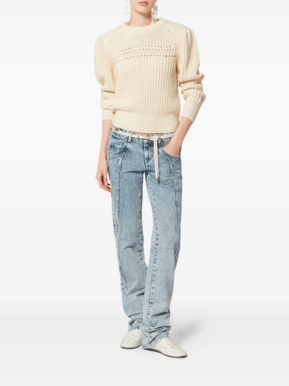 Isabel Marant Étoile Winnie Openwork Sweater In Neutral