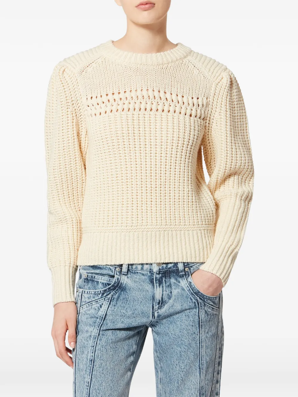 MARANT ÉTOILE Winnie Pullover mit Lochmuster - Nude