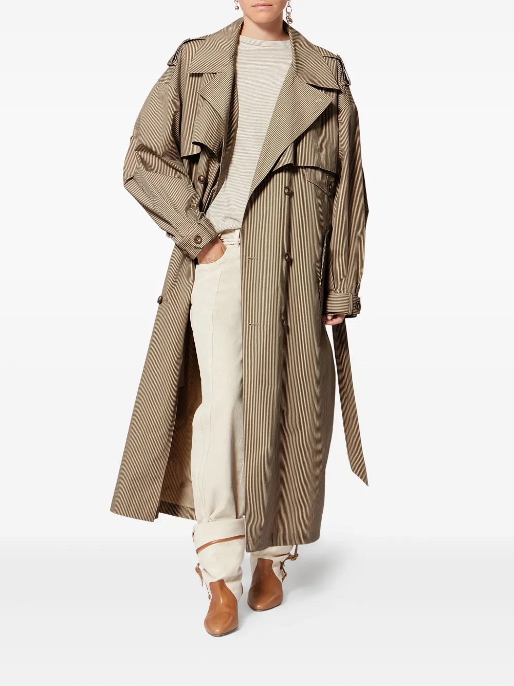 MARANT ÉTOILE Chilma striped-pattern coat | Single Breasted Coats | Image 2