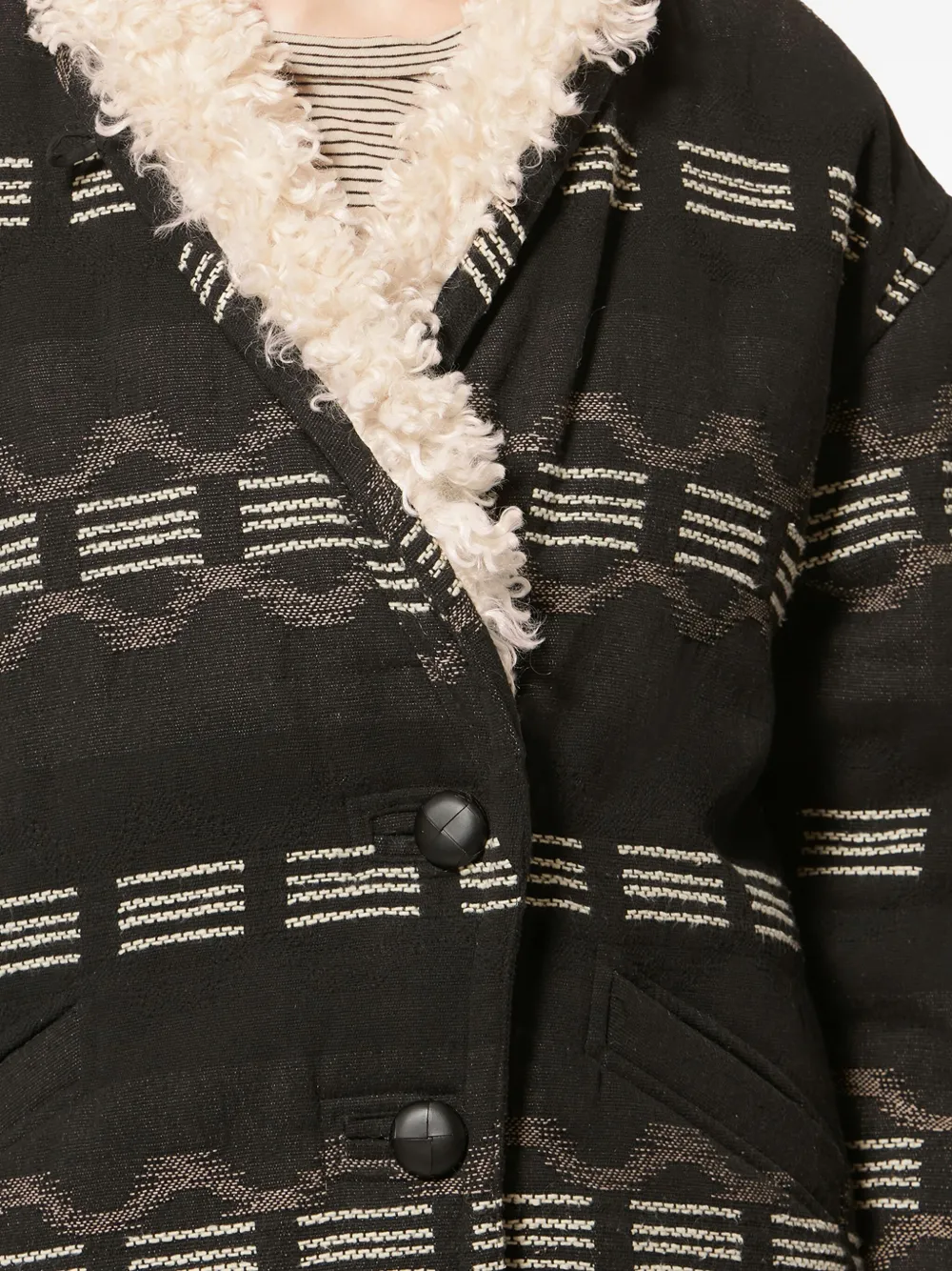 Isabel Marant Étoile Qayla Patterned Button Jacket In Black