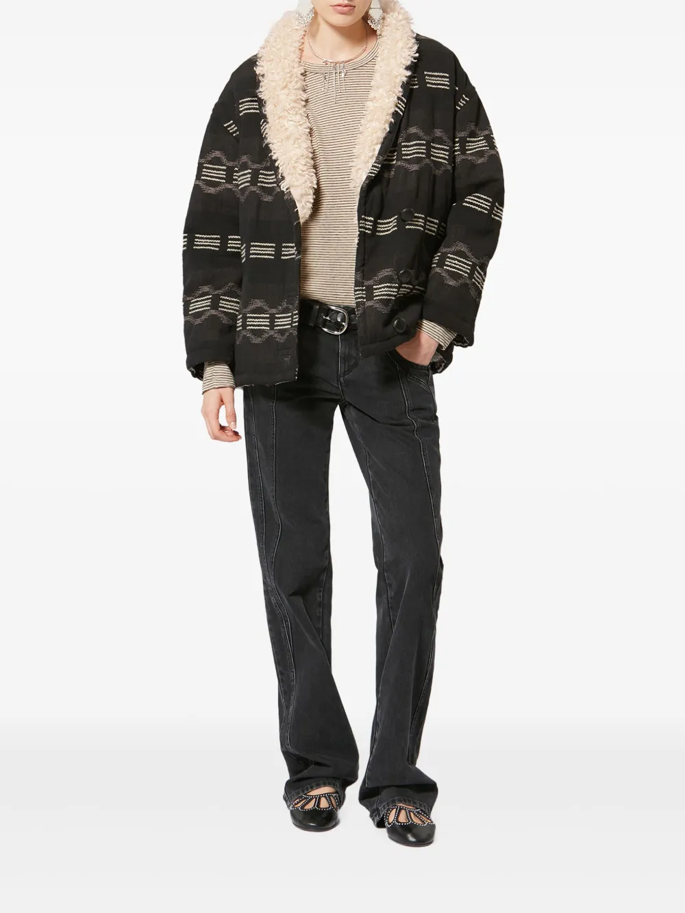 MARANT ÉTOILE Qayla patterned button jacket | Varsity Jackets | Image 2