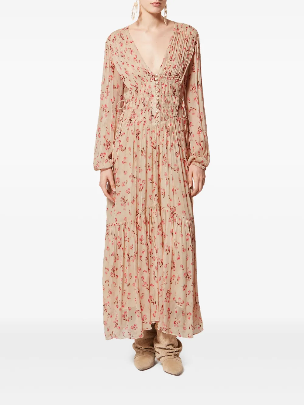  Marant étoile Briane Floral-pattern Maxi Dress - Neutrals 