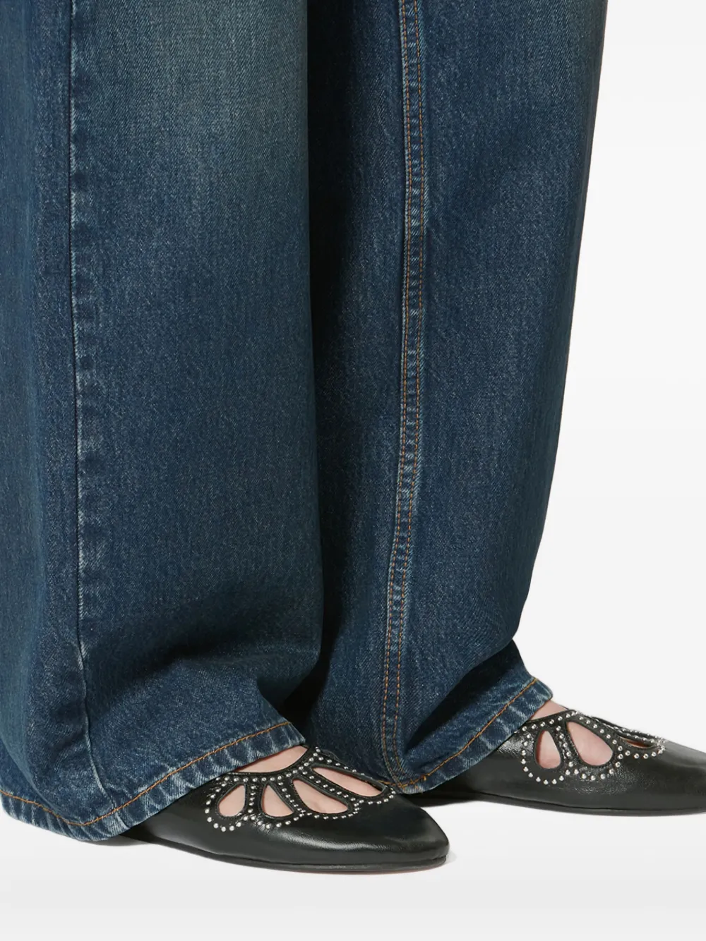 ISABEL MARANT Bloris ballerina's met uitgesneden details Zwart