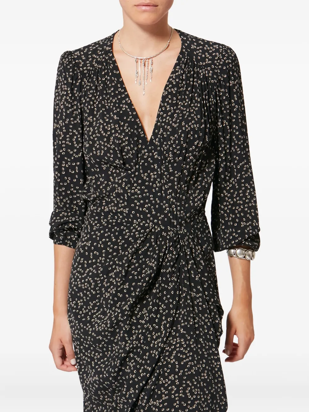 Isabel Marant Étoile Daylia Printed Midi Dress In Black