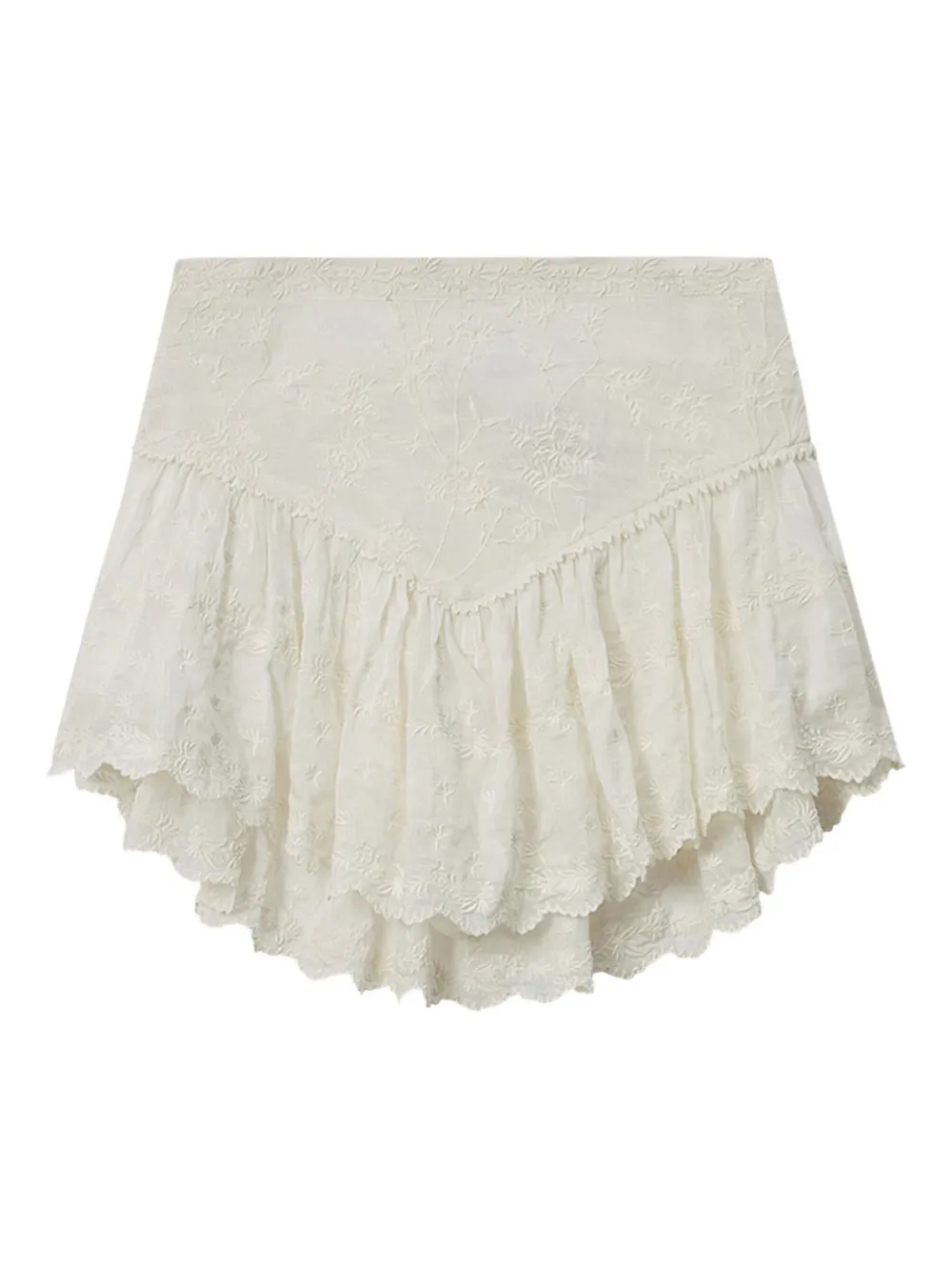 ISABEL MARANT x Zoelia embroidered ruffled shorts | Neutrals | Image 1