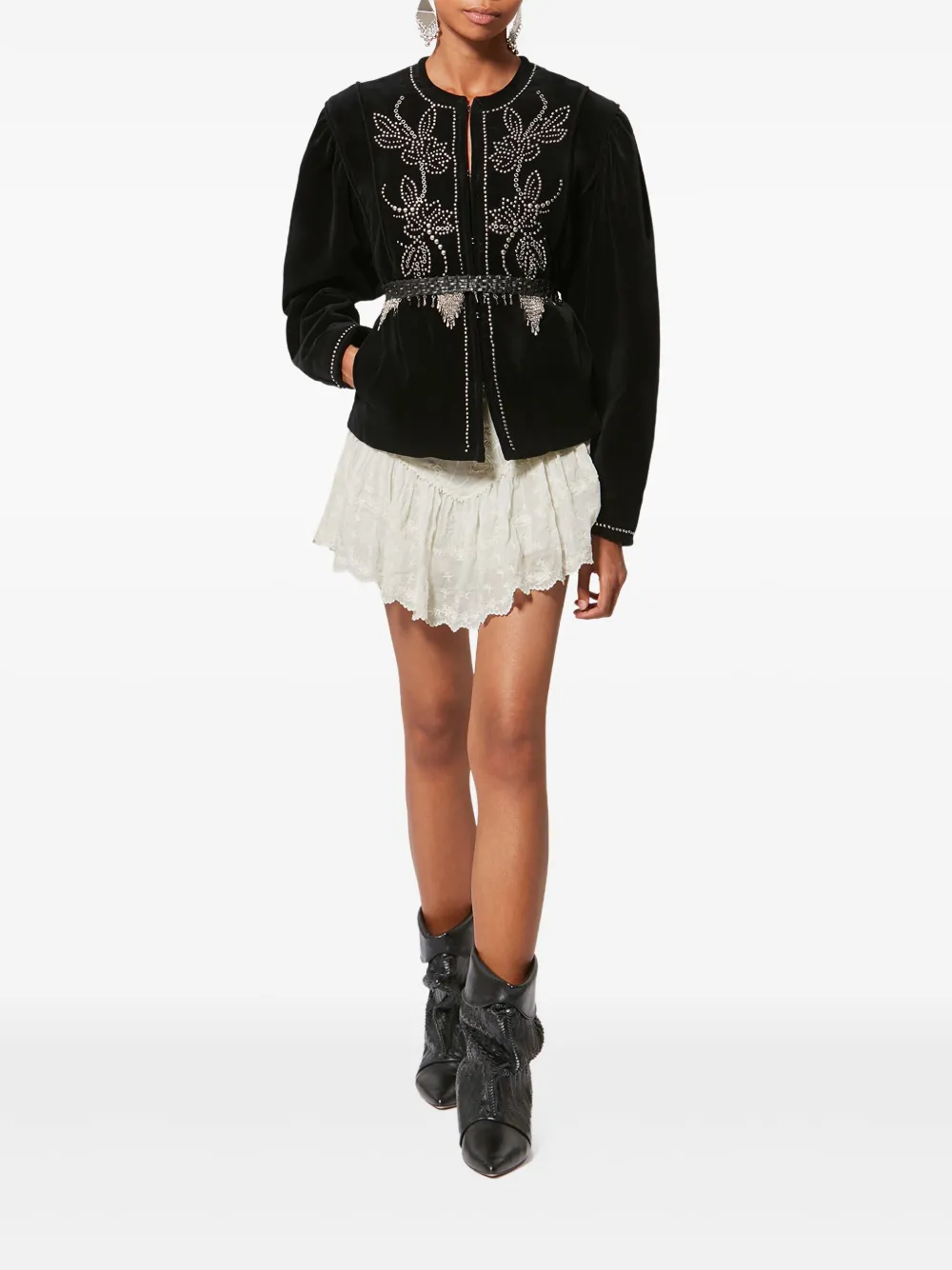 ISABEL MARANT x Zoelia embroidered ruffled shorts | Fitted Skirts | Image 2