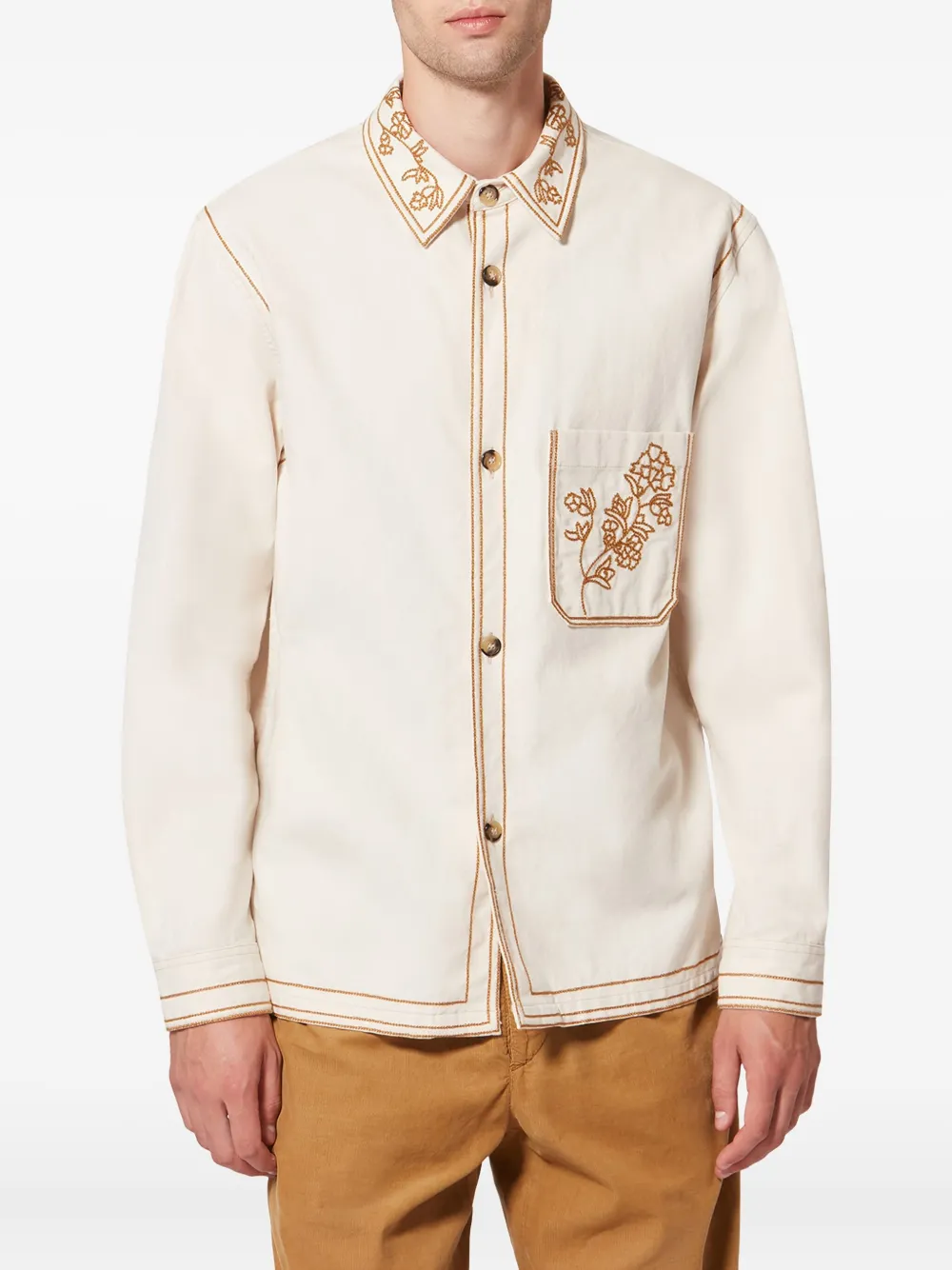 MARANT Rudy shirtjack met borduurwerk Beige