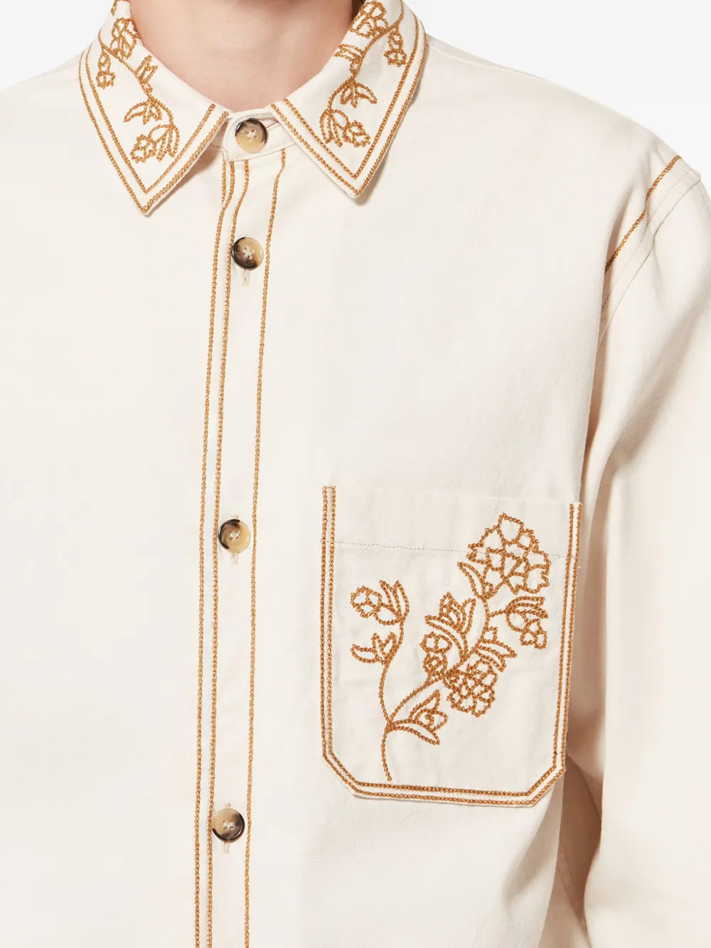 MARANT Rudy shirtjack met borduurwerk Beige