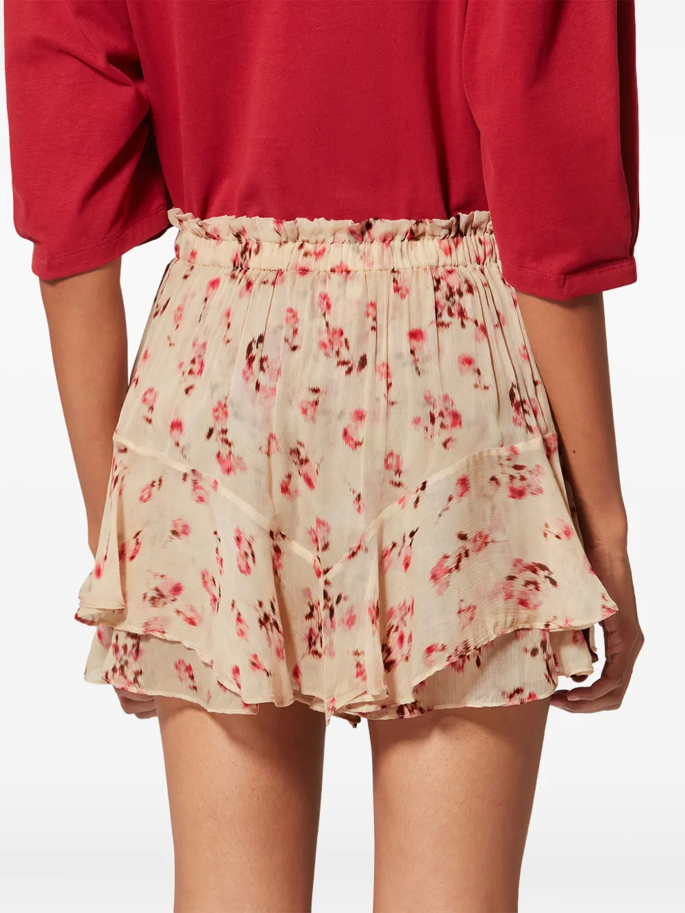 Sornel Ruffled Floral-Print Shorts
