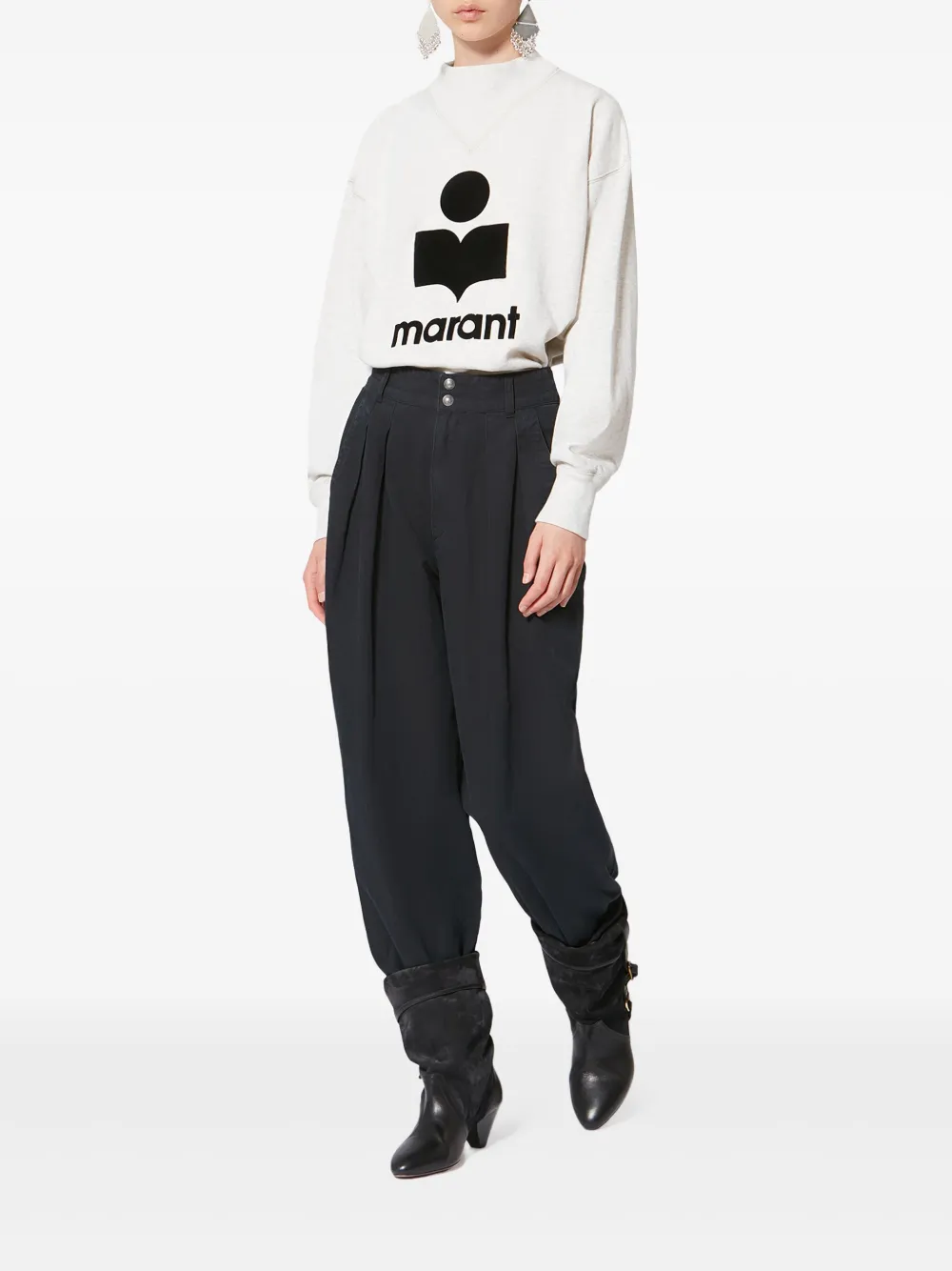 MARANT &Eacute;TOILE Nadine broek met geplooid detail - Zwart