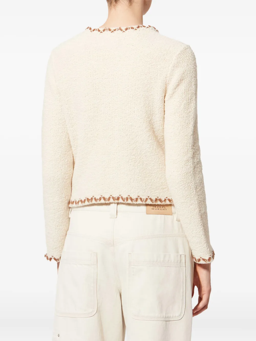 Isabel Marant Étoile Rochelle Trim-detail Cardigan In Neutral