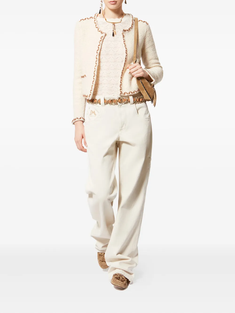 Isabel Marant Étoile Rochelle Trim-detail Cardigan In Neutral