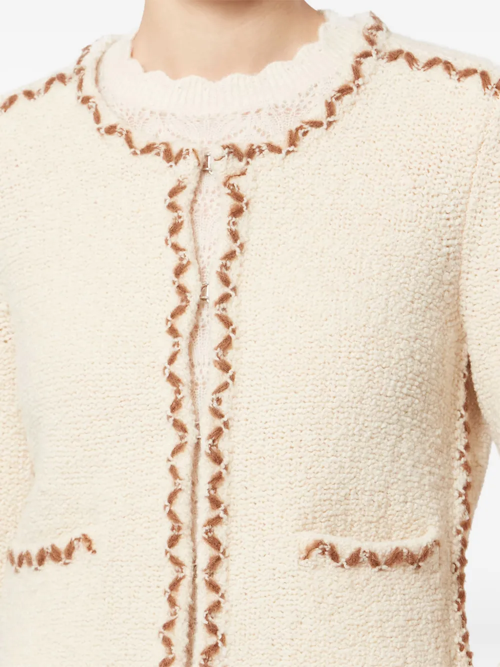 Isabel Marant Étoile Rochelle Trim-detail Cardigan In Neutral