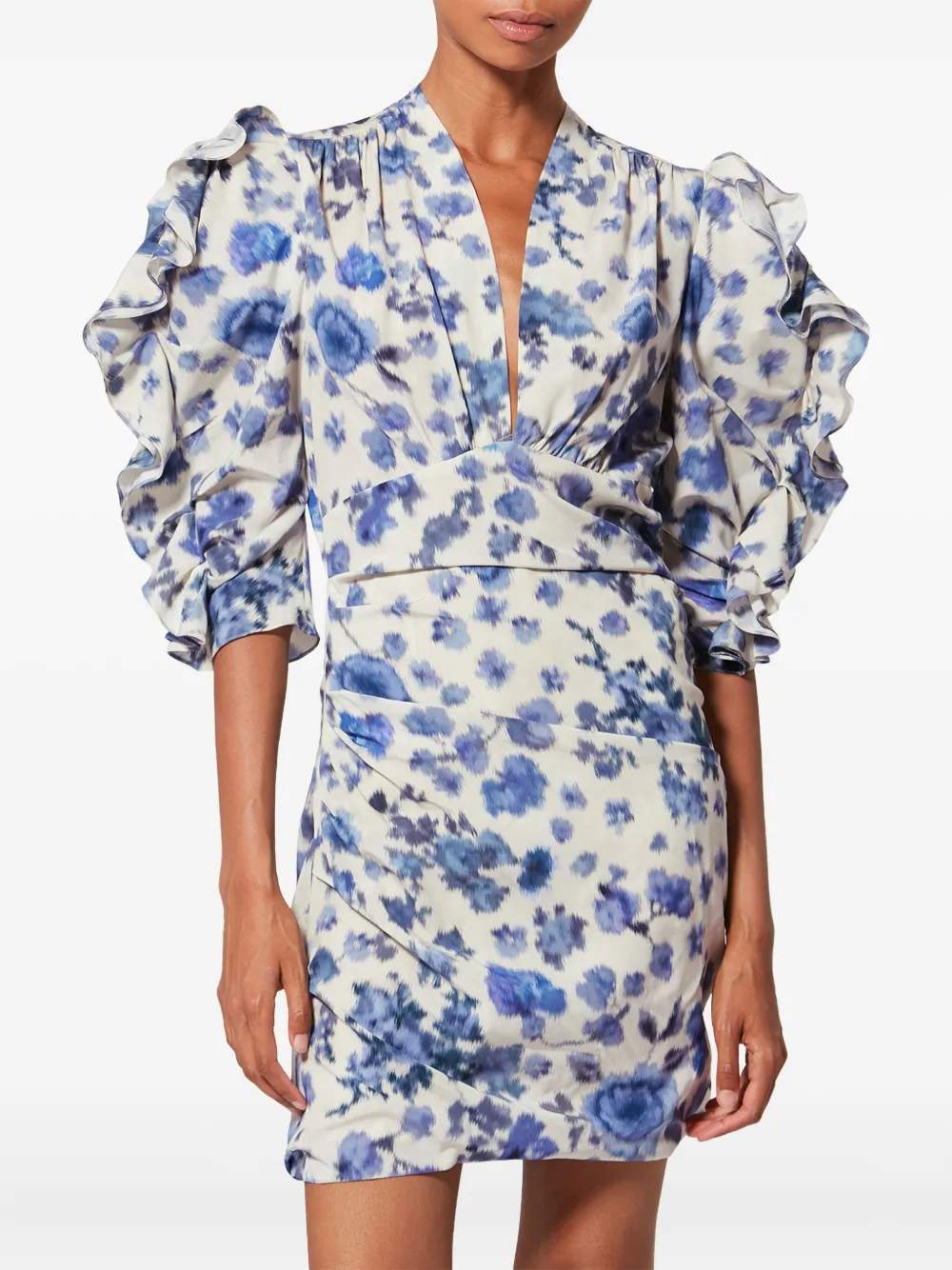 ISABEL MARANT x DORIS jurk met ruches Beige