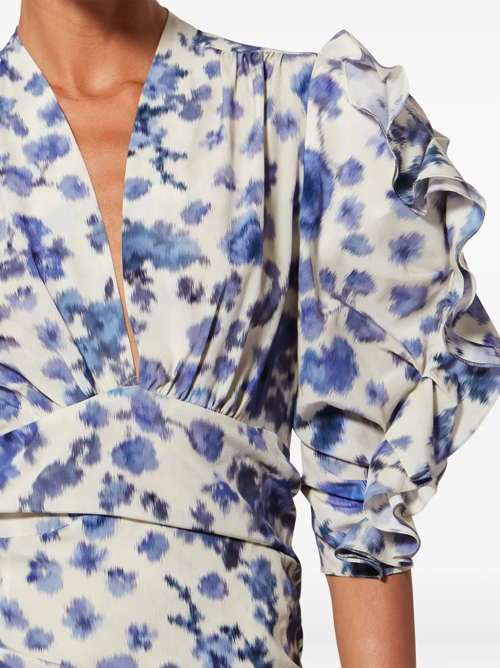 ISABEL MARANT x DORIS jurk met ruches Beige