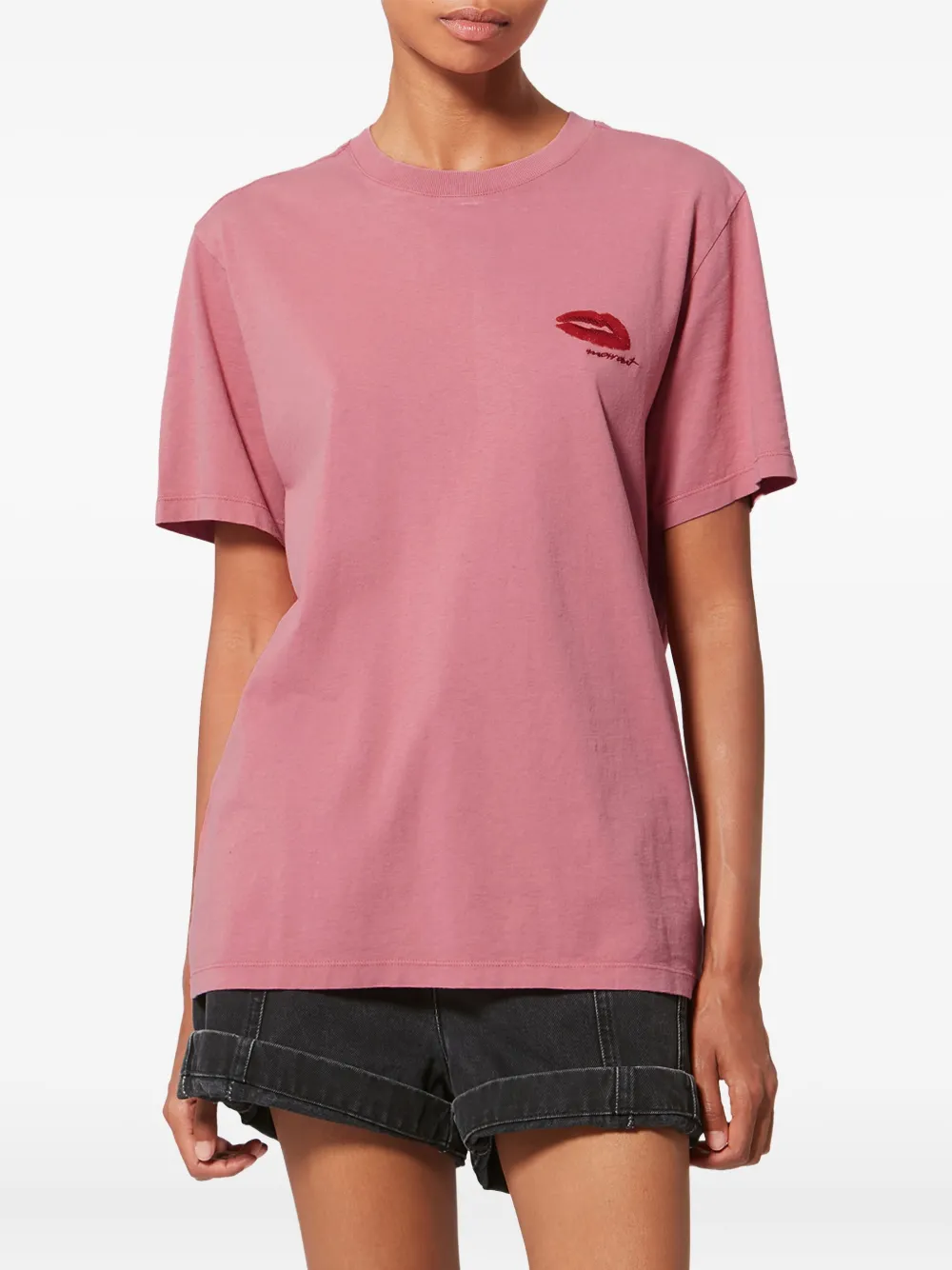  Marant étoile Zewel Lips-graphic T-shirt - Pink 