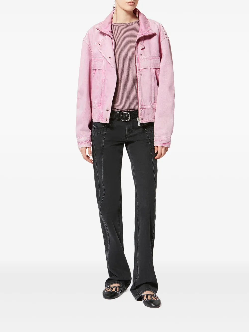 Isabel Marant Étoile Joseline Denim Jacket In Pink