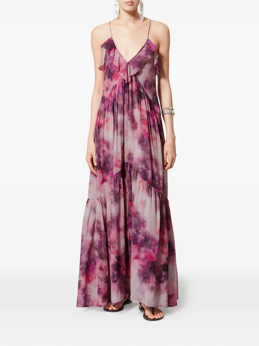  Marant étoile Vasmila Ruffled Maxi Dress - Purple 