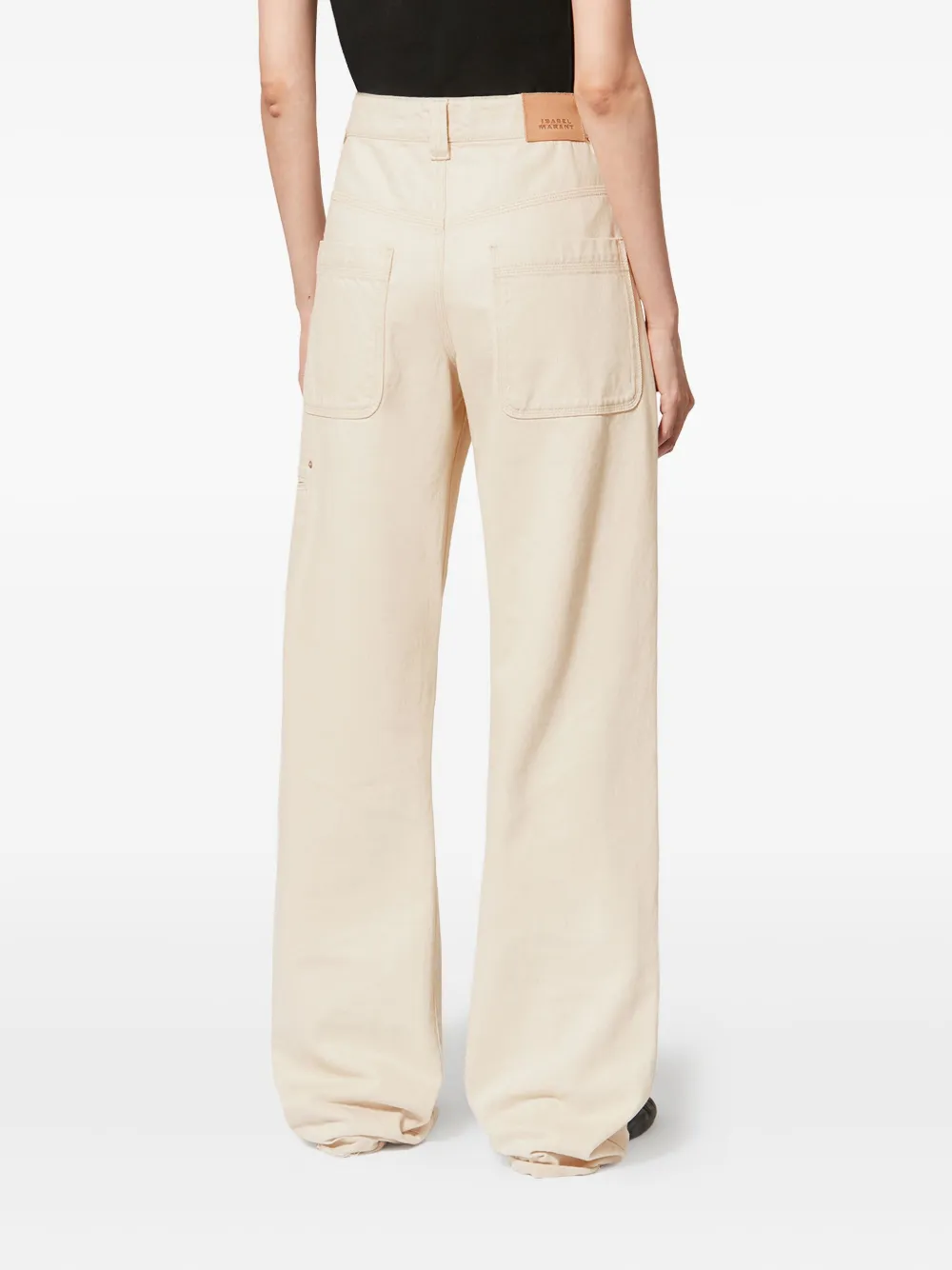 Isabel Marant Jeyda Embroidered Straight Trousers In Neutral
