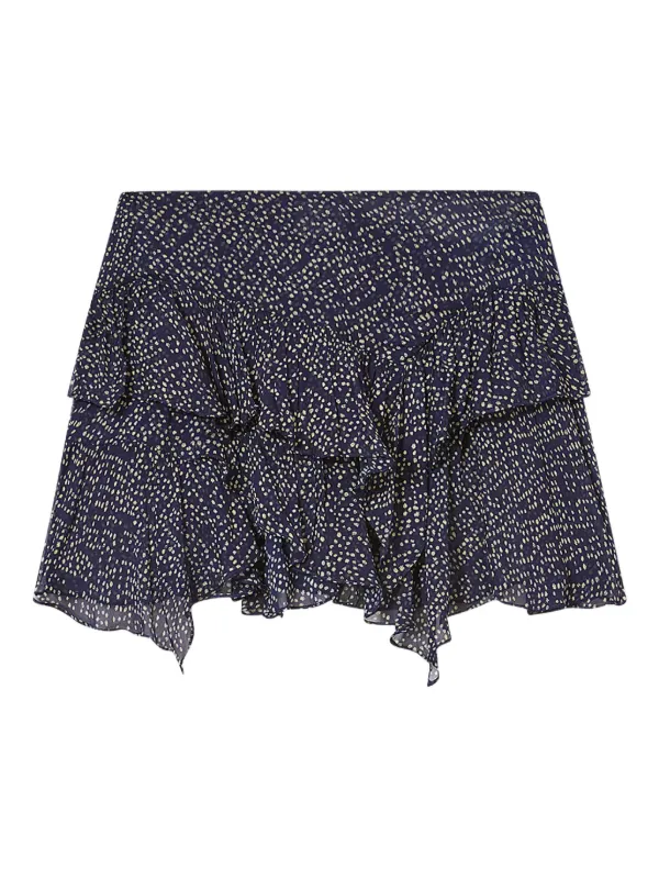 Marant Étoile Lolita Ruffled-hem Mini Skirt in Blue