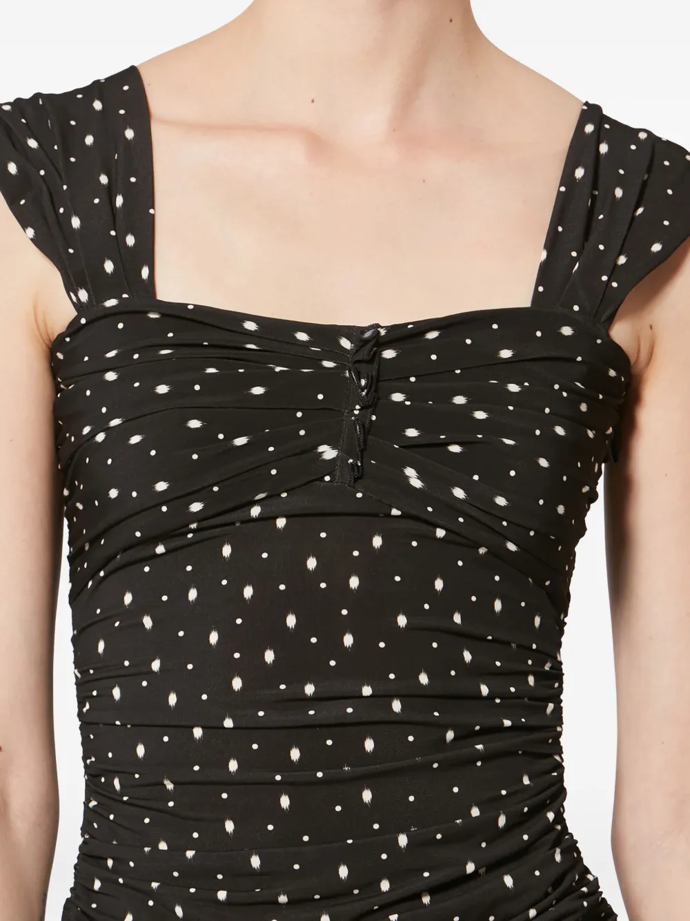 Polka-Dot Gathered Gemina Top