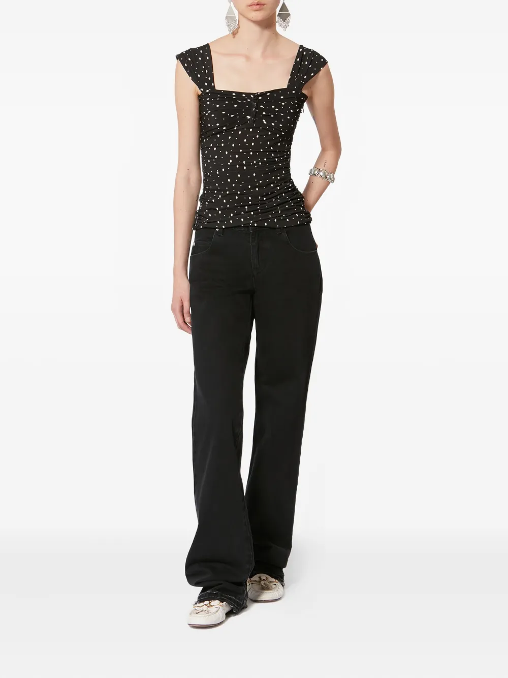 ISABEL MARANT polka-dot gathered Gemina top | Vests & Tank Tops | Image 2