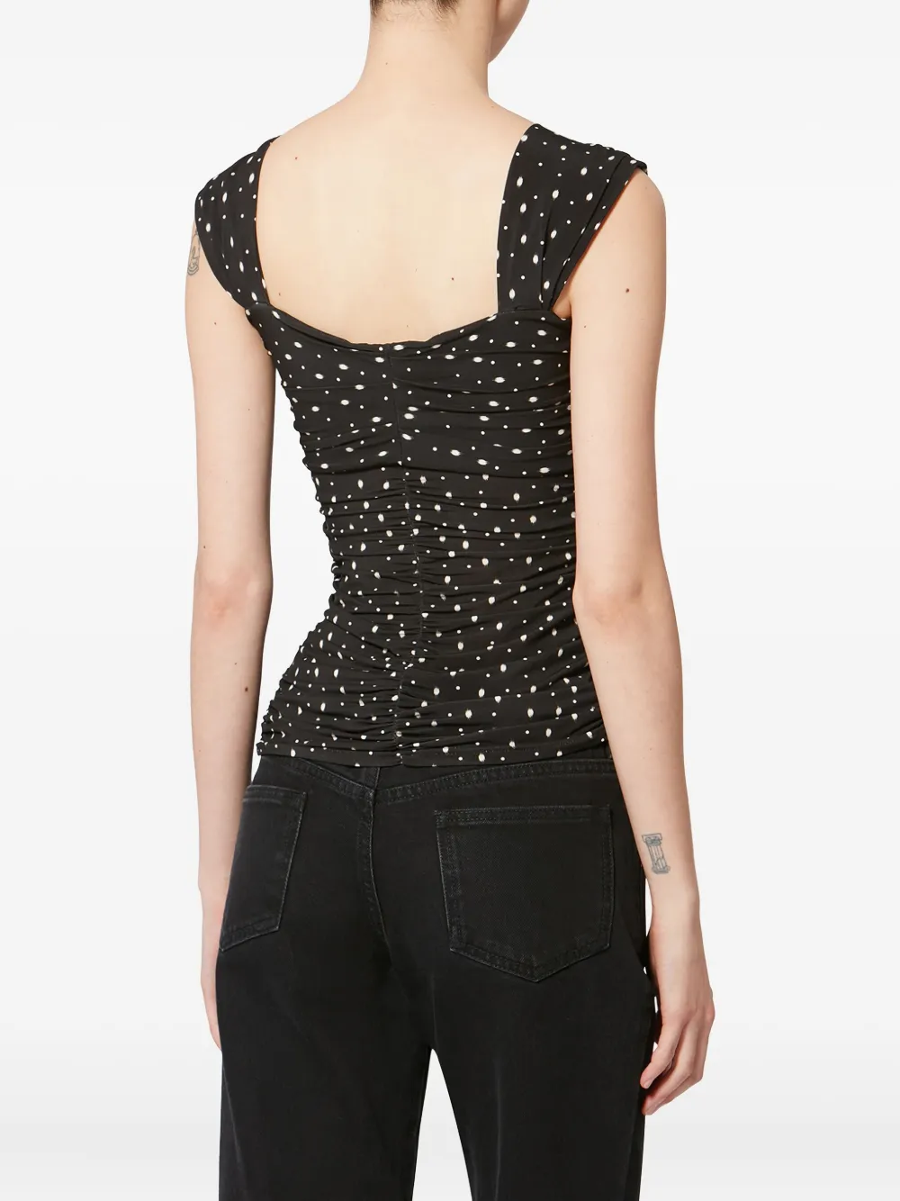 Polka-Dot Gathered Gemina Top